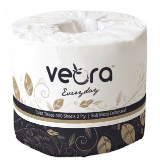 Toilet Tissue 2 ply 400sh Veora Everyday Embossed