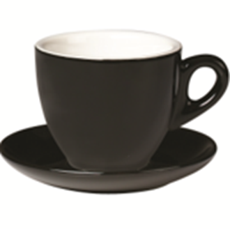 Belly Cappuccino Cup & Saucer 220ml Black