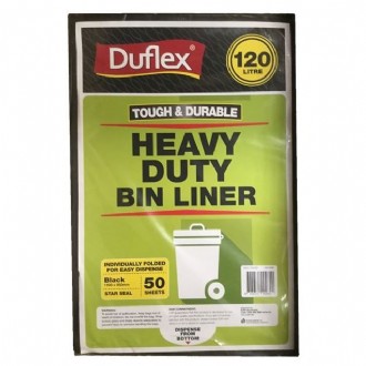 Bin Liner 120L Heavy Duty Flat Pack Ctn/200