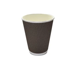 Cup Double Ripple Wall 12oz Tall - Kraft/Black