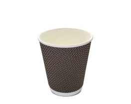 Cup Double Ripple Wall 8oz - Kraft/Black