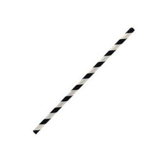 Paper Straw Cocktail Black Stripe