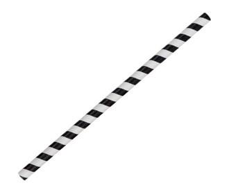 Paper Straw Jumbo - Black Stripe