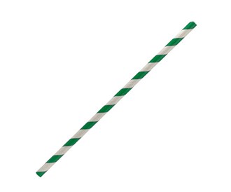 Paper Straws Regular - Green Stripe