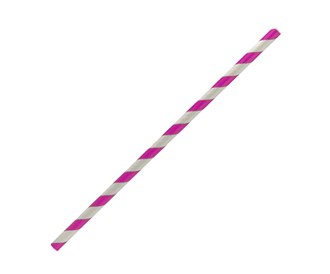 Paper Straw Regular Pink Stripe