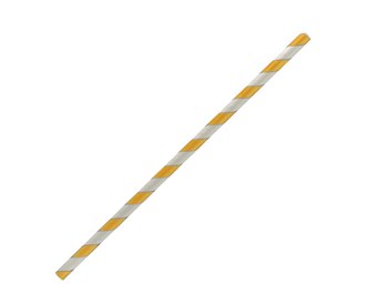 Paper Straw Regular Yellow Stripe