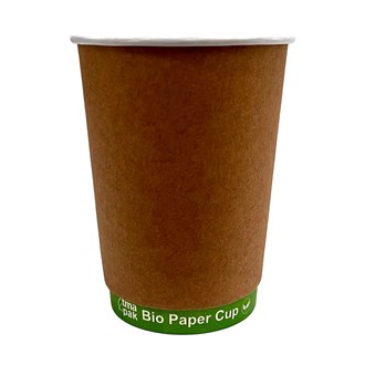 Cup Double Wall 12oz Tall Bio - Kraft  GREENBAND