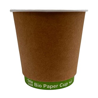 Cup Double Wall 8oz (1LFA) Squat Bio - Kraft GREENBAND 