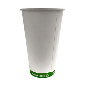 Cup Single Wall 16oz Bio - White Greenband