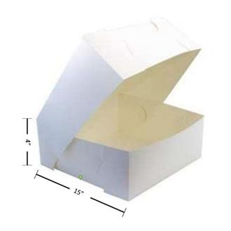 Cake Box 15x15x4 Milkboard