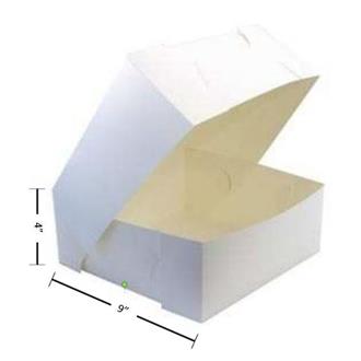 Cake Box 9x9x4 Milkboard