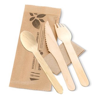 Wooden Fork/Knife/Spoon Napkin Set